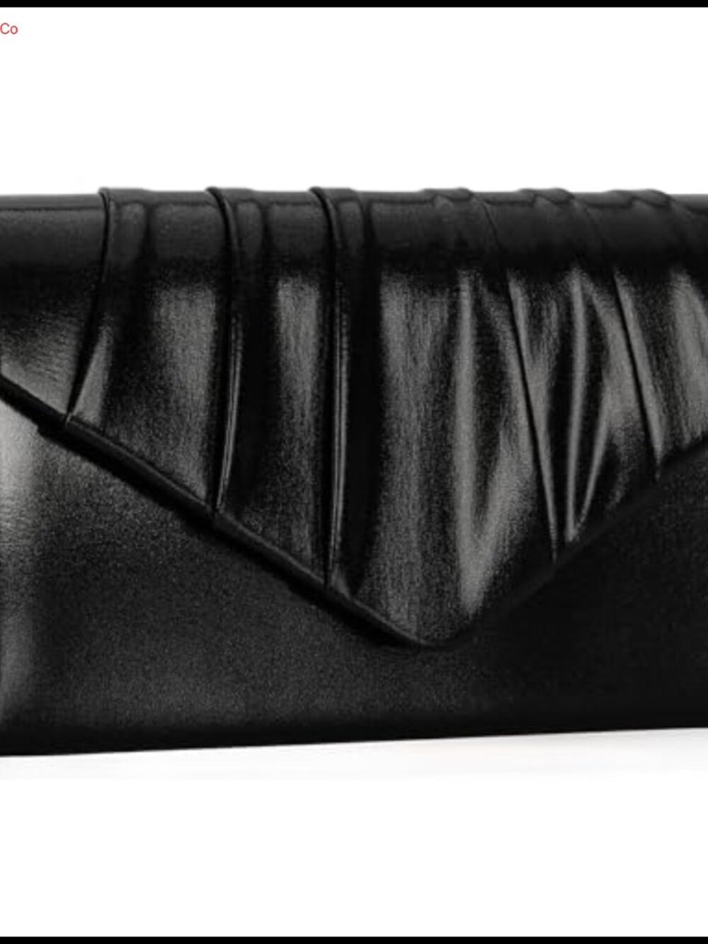 Metallic PU Leather Pleated Flap Evening Clutch Wedding Party Handbag